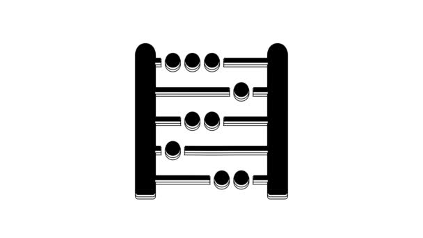 Черный Abacus Значок Изолирован Белом Фоне Традиционная Система Отсчета Знак — стоковое видео