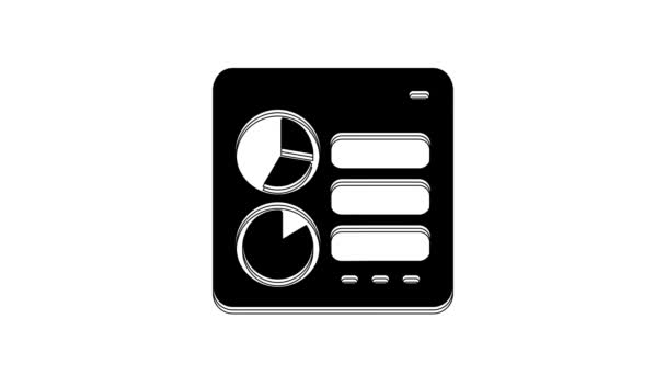 Czarny Komputer Ikona Interfejsu Api Izolowane Białym Tle Technologia Api — Wideo stockowe