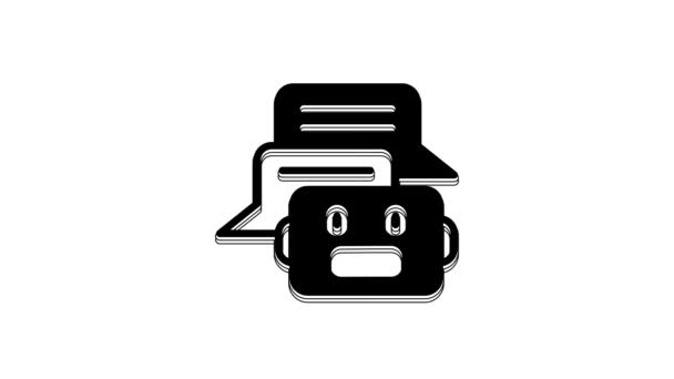 Black Chat Bot Icon Isolated White Background Chatbot Icon Video — 图库视频影像