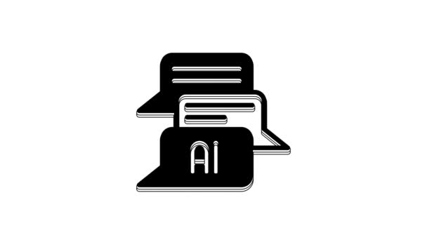 Black Chat Bot Icon Isolated White Background Chatbot Icon Video — Wideo stockowe