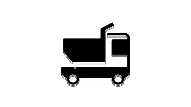 Black Toy Truck Icon Isolated White Background Video Motion Graphic — Vídeo de Stock