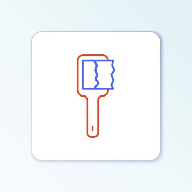 Hat Sauna fırçası simgesi beyaz arkaplanda izole edildi. Banyoda yıkanmak için kaba kıllı ahşap bir fırça. Selülit önleyici masaj. Renkli taslak konsepti. Vektör