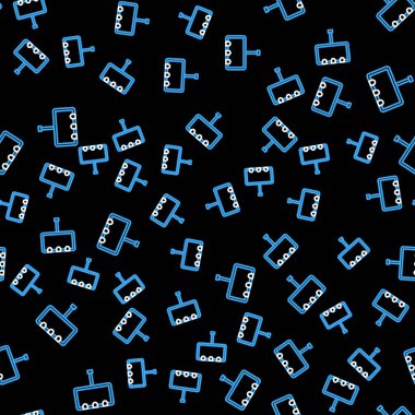 Çizgi boş büyük reklam panosu, siyah arkaplanda izole edilmiş ikon izole edilmiş. Vektör