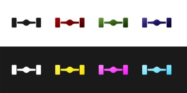 Chassis araç simgesini siyah beyaz arkaplanda izole et. Vektör.