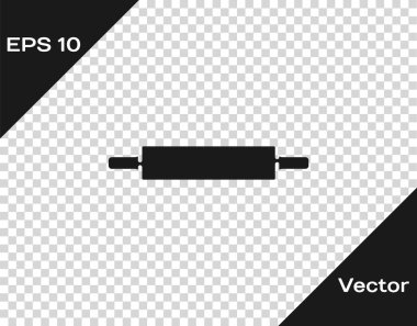 Siyah Rolling Pin simgesi şeffaf arkaplanda izole edildi. Vektör.