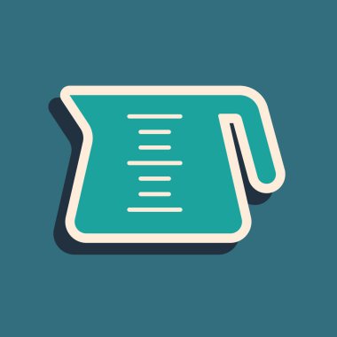 Yeşil kahve demliği ikonu yeşil arka planda izole edilmiş. Uzun gölge tarzı. Vektör.