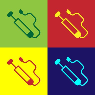 Pop Art Bisiklet Hava Pompası ikonu renk arkaplanında izole edildi. Vektör.