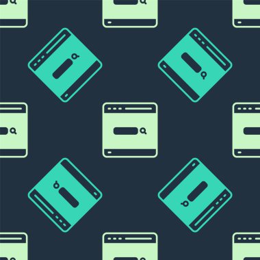 Yeşil ve bej renkli arama motoru simgesi mavi arkaplandaki pürüzsüz deseni izole etti. Vektör