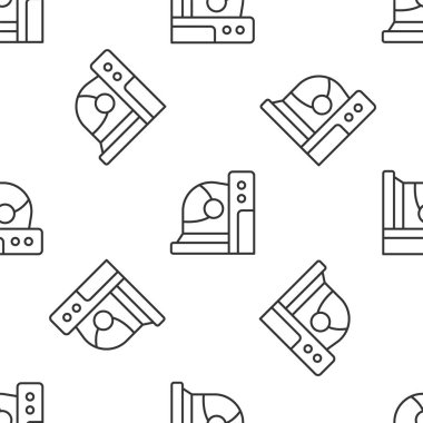 Gri çizgi astronot başlığı simgesi beyaz arka planda izole edilmiş kusursuz desen. Vektör