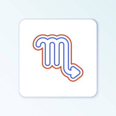 Line Scorpio zodiac sign icon isolated on white background. Astrological horoscope collection. Colorful outline concept. Vector