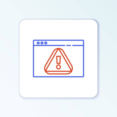 Beyaz arkaplanda ünlem simgesi olan Satır Tarayıcısı izole edildi. Uyarı mesajı akıllı telefon uyarısı. Renkli taslak konsepti. Vektör