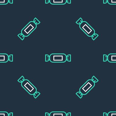 Çizgi Şekeri simgesi siyah arkaplanda kusursuz desen izole etti. Vektör