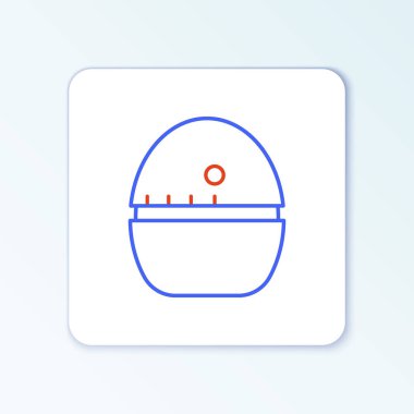 Line Kitchen zamanlayıcı simgesi beyaz arkaplanda izole edildi. Yumurta zamanlayıcısı. Mutfak aletleri. Renkli taslak konsepti. Vektör