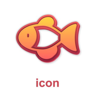 Gold Fish icon isolated on white background.  Vector
