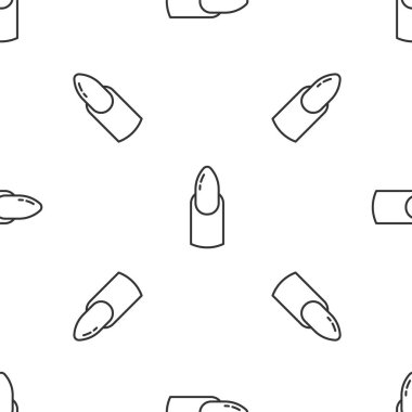 Gri çizgi tırnak manikür ikonu beyaz arka planda izole edilmiş pürüzsüz desen. Vektör