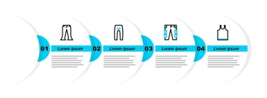 Çizgili kolsuz tişört, kargo pantolonu, pantolon ve ikon. Vektör