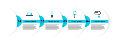 Elektrik karıştırıcı, et kesicisi, bıçak bileyicisi ve kahve fincanı ikonu. Vektör