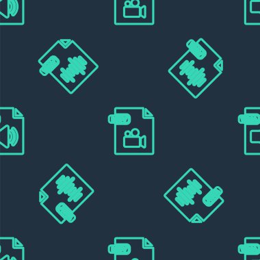 MOV dosya belgesi, WAV ve WMA 'yı pürüzsüz desen üzerine ayarla. Vektör.