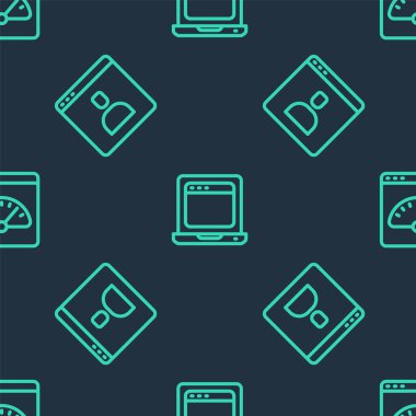 Satır dizüstü bilgisayarını tarayıcı penceresi ile ayarla, hesap ekranı ve dijital hız ölçer oluştur. Vektör