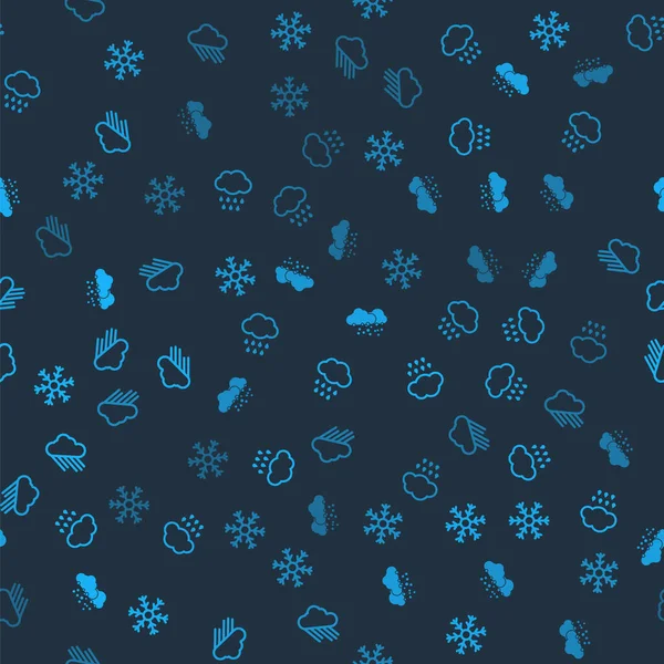 雪の結晶 雨と雲 雪とシームレスなパターンを設定します ベクトル — ストックベクタ