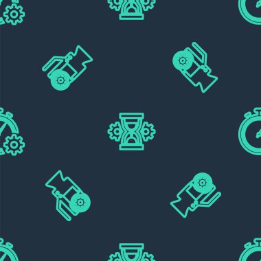 Hat ayarlarını, video kamerayı ve zaman yönetimini kusursuz bir şekilde ayarla. Vektör.