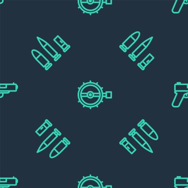 Tuzak avını, mermiyi, fişeği, tabancayı ya da tabancayı kusursuz bir şekilde ayarla. Vektör