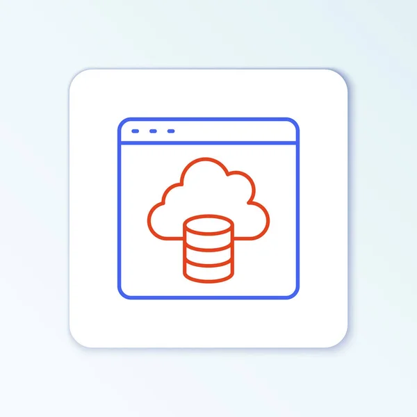 Icono Transferencia Almacenamiento Datos Tecnología Line Cloud Aislado Sobre Fondo — Vector de stock
