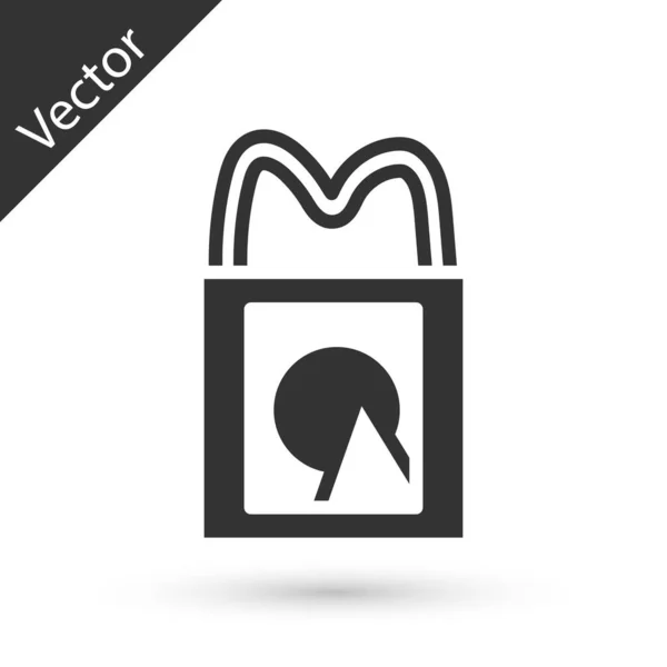 Иконка Сумки Серая Бумага Белом Фоне Знак Посылки Вектор — стоковый вектор