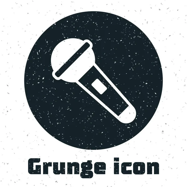 Icône Grunge Microphone Isolé Sur Fond Blanc Sur Micro Micro — Image vectorielle