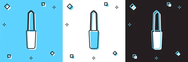 Définir Icône Fichier Ongle Isolé Sur Fond Bleu Blanc Noir — Image vectorielle