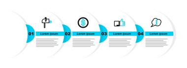 Konuşma baloncuğu ünlemesini ayarlayın, başparmağınızı kaldırın dolar ve açık posta kutusu simgesi ile madeni para koyun. Vektör