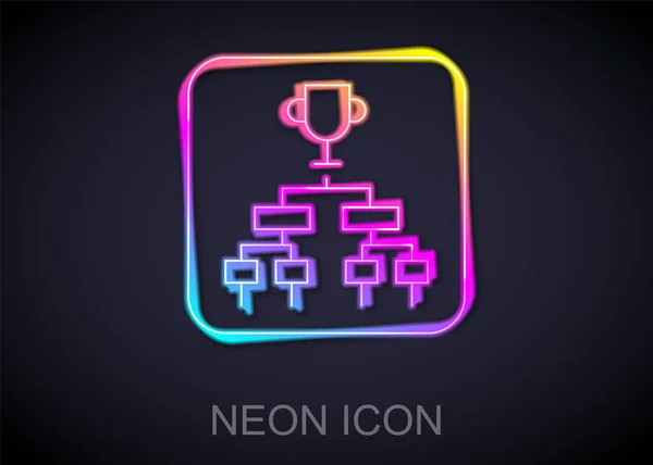 Świecące Neon Linii Wyniki Stojące Tabele Tabeli Wyników Mistrzostwa Ikona — Wektor stockowy