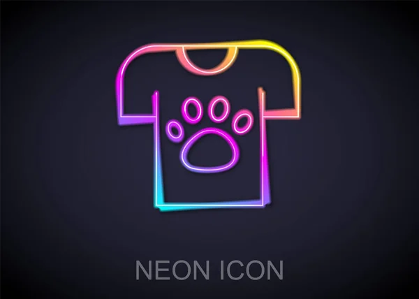Glowing Neon Line Animal Volunteer Icon Isolated Black Background Animal — Stock Vector