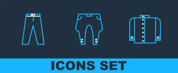 Set Line Shirt Pants Icon Vector — Stock Vector