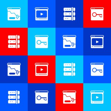 Finansal büyüme azaltımını, çevrimiçi oyun videosunu, sunucuyu ve sitenizi HTTPS, SSL simgesi ile emniyete alın. Vektör