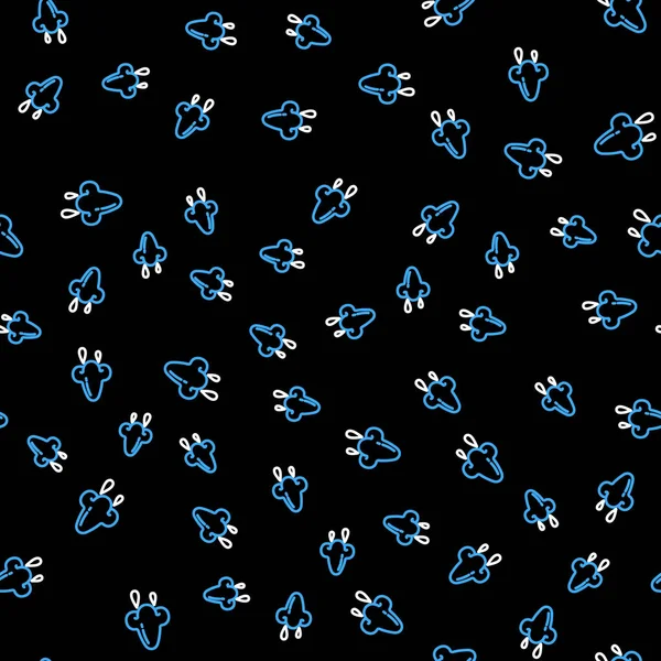 Лінія Піктограма Неживого Носа Ізольовано Безшовний Візерунок Чорному Тлі Симптоми — стоковий вектор