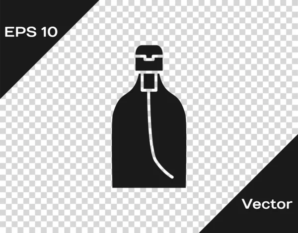Black Bottle Liquid Antibacterial Soap Dispenser Icon Isolated Transparent Background — Stock Vector