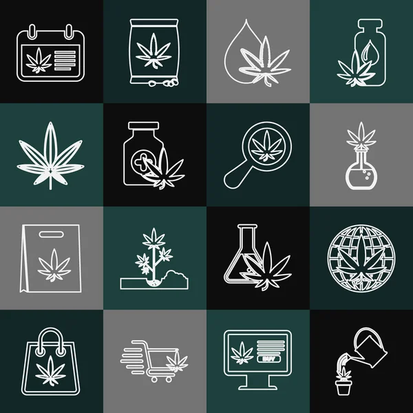 Sulama Hattı Marihuana Yasallaştırma Test Tüpü Marihuana Veya Kenevir Yaprağı — Stok Vektör