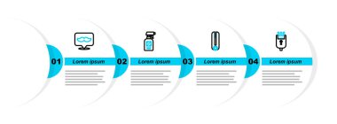 Kuaför tabancası sprey şişesi ve berber dükkânı ikonu için elektrikli saç makasıyla saç maşası ya da saç maşası ayarla. Vektör.