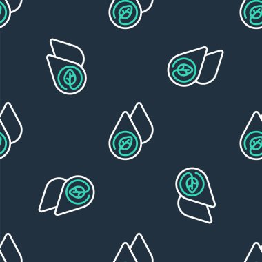 Çizgi Su Enerji ikonu siyah arkaplanda izole edilmiş kusursuz desen. Su damlacıklarıyla ekoloji kavramı. Alternatif enerji kavramı. Vektör