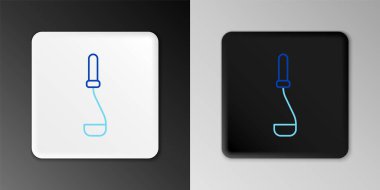 Line Kitchen kepçe simgesi gri arkaplanda izole edildi. Mutfak aletleri. Çatal kaşık tabelası. Renkli taslak konsepti. Vektör