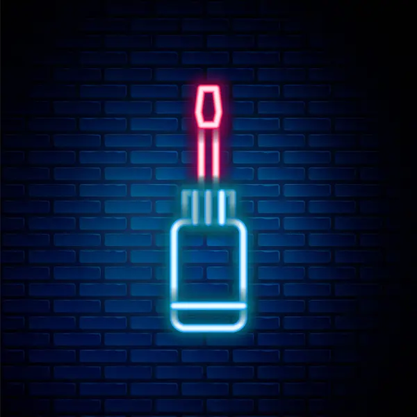 发光的霓虹灯线螺丝刀图标隔离在砖墙背景 服务工具符号 五彩缤纷的概念 — 图库矢量图片