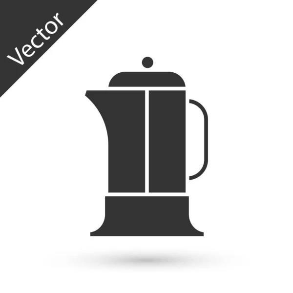 Grey French Press Icon Isolated White Background Vector Illustration — Stock Vector