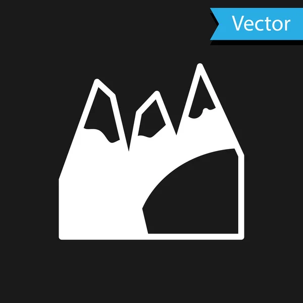 White Mountains Symbol Isoliert Auf Schwarzem Hintergrund Symbol Für Sieg — Stockvektor