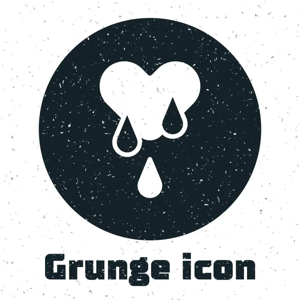 Grunge Icône Don Sang Isolé Sur Fond Blanc Dessin Vintage — Image vectorielle