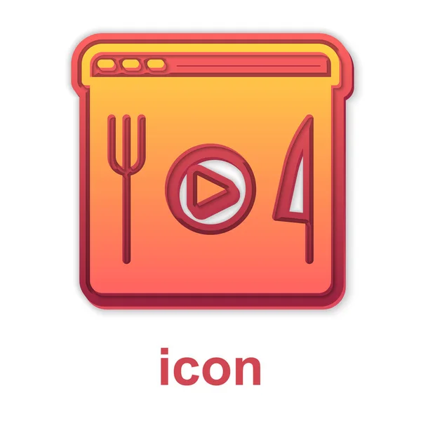 Gold Cooking Live Streaming Symbol Isoliert Auf Weißem Hintergrund Vektor — Stockvektor