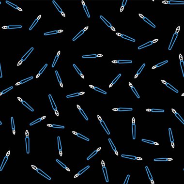 Çizgi fırçası simgesi siyah arkaplanda izole edilmiş kusursuz desen. Vektör