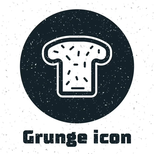 Grunge Bread Toast Für Sandwich Stück Geröstete Crouton Symbol Isoliert — Stockvektor