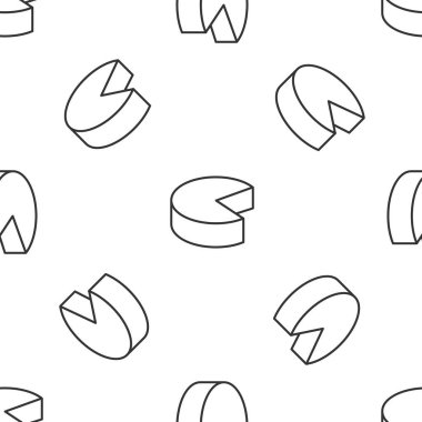 Gri çizgi peynir ikonu, beyaz arka planda kusursuz desen izole etti. Vektör.