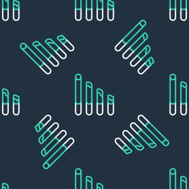 Sigara içen çizgi simgesi siyah arka planda izole edilmiş. Tütün tabelası. Vektör